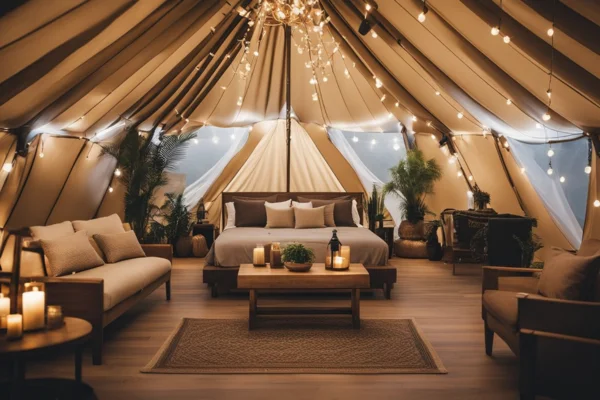 Design Criativo para Glamping Diferenciado com Arte Contemporânea e Mobiliário Exclusivo